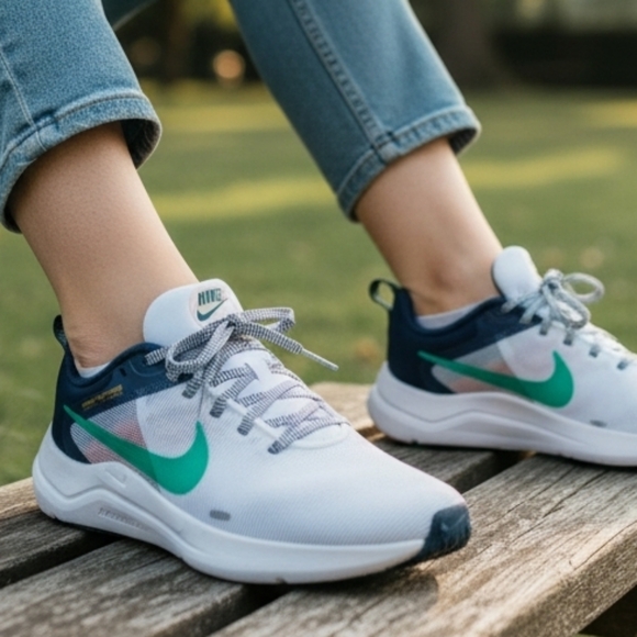 Nike Shoes - NIB Nike Downshifter 12 Women's 11 White Clear Jade Running Shoes Lightweight